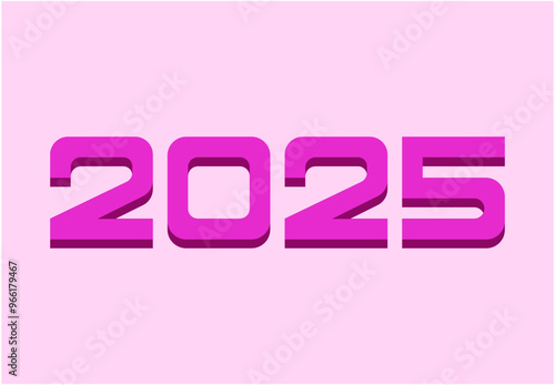 2025 Happy New Year Design Purple Elegant Abstract Logo Symbol Vector Illustration