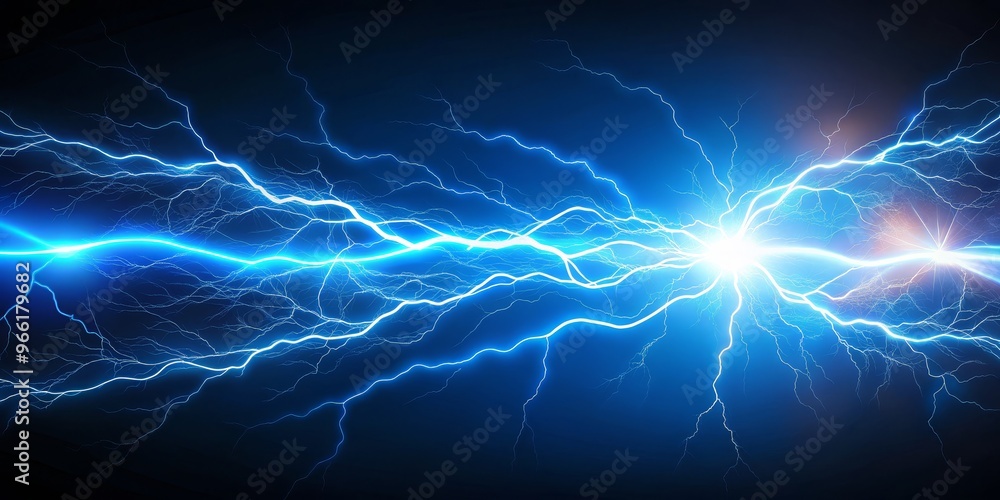 Electric Bolt Discharge on a Blue Background, digital art, abstract, lightning, energy, power ,electricity Electric Bolt Discharge on a Blue Background, digital art, abstract, lightning, energy, power ,electricity
