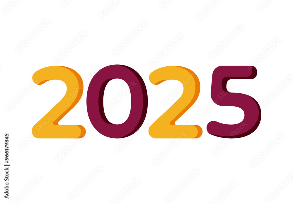 2025 Happy New Year Design Yellow And Maroon Elegant Abstract Logo Symbol Vector Illustration 2025 Happy New Year Design Yellow And Maroon Elegant Abstract Logo Symbol Vector Illustration