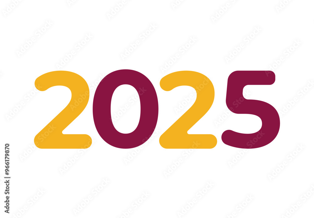 2025 Happy New Year Design Yellow And Maroon Elegant Abstract Logo Symbol Vector Illustration 2025 Happy New Year Design Yellow And Maroon Elegant Abstract Logo Symbol Vector Illustration