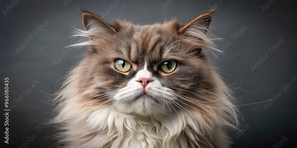 Feline Focus Close-up Portrait of a Long-Haired Cat with Striking Green Eyes, cat portrait, feline photography, pet photography Feline Focus Close-up Portrait of a Long-Haired Cat with Striking Green Eyes, cat portrait, feline photography, pet photography