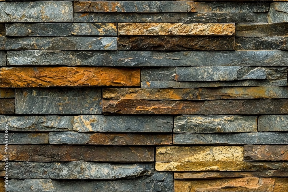 A textured stack stone cladding wall made of stacked slate stones in various shades of gray and brown, creating a natural and rustic appearance. A textured stack stone cladding wall made of stacked slate stones in various shades of gray and brown, creating a natural and rustic appearance.