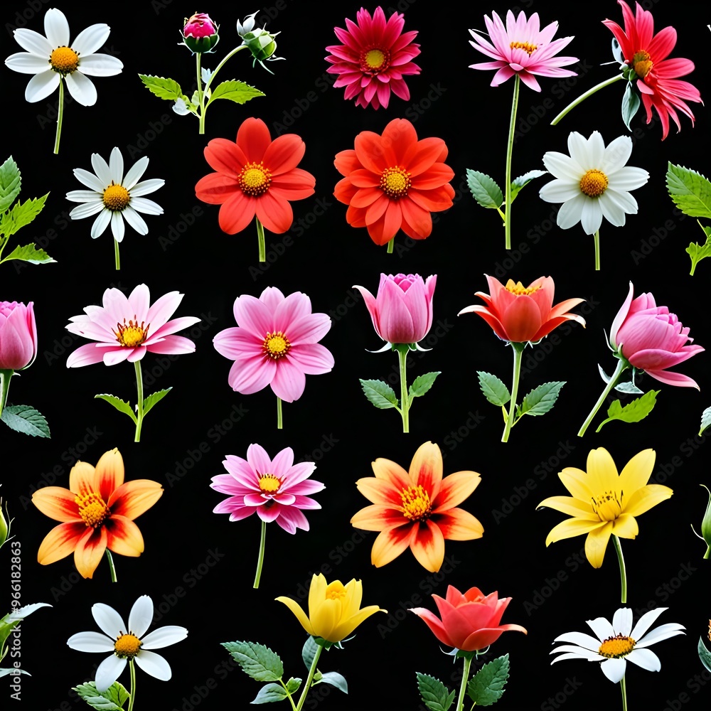 pattern with flowers .Generative AI pattern with flowers .Generative AI