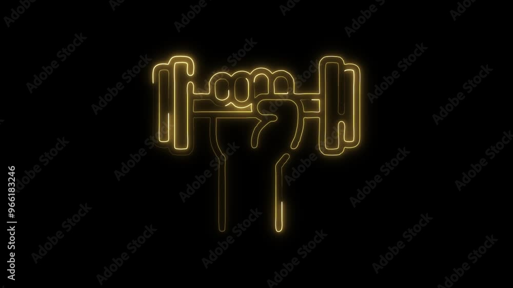 Glowing neon line Training icon isolated on black background. HD Video motion graphic animation Glowing neon line Training icon isolated on black background. HD Video motion graphic animation