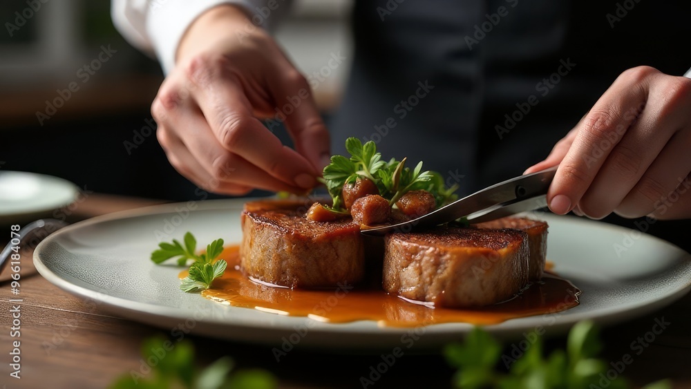 Elegant Plating of Gourmet Dish Elegant Plating of Gourmet Dish