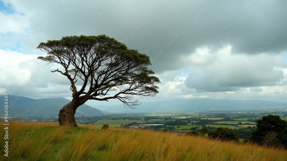 Solitary Tree Against Majestic Landscape Solitary Tree Against Majestic Landscape