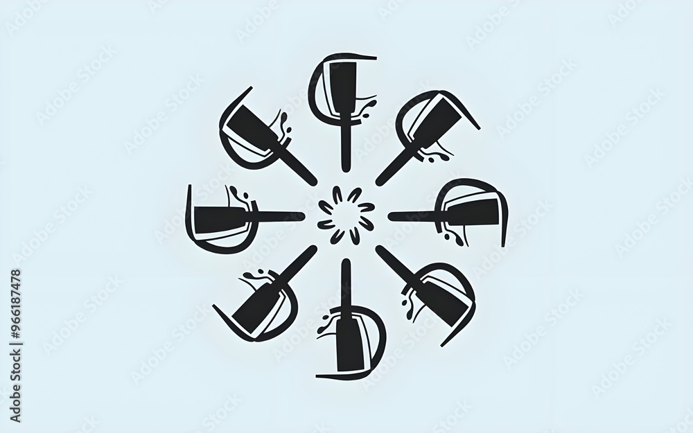 Modern Blender Blade Silhouette Vector Icons for Kitchen Equipment Design Modern Blender Blade Silhouette Vector Icons for Kitchen Equipment Design