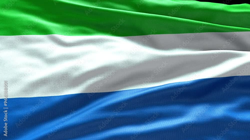 4k render Sierra Leone Flag video waving in wind Sierra Leone Flag Wave ...