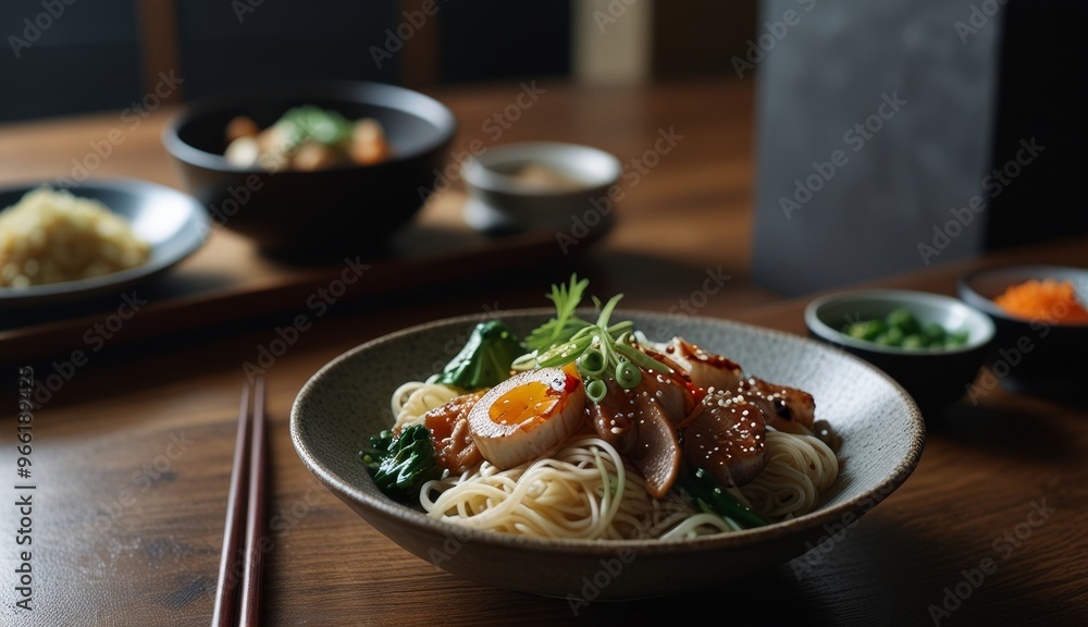 Delicious Noodles with Vegetables and Egg Delicious Noodles with Vegetables and Egg