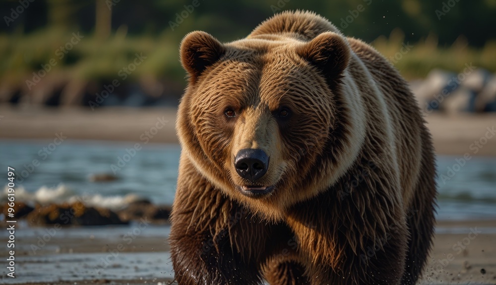 Fototapeta premium Majestic Grizzly Bear in Nature