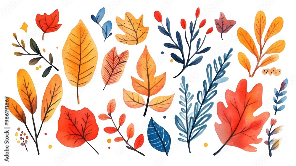 Fototapeta premium seamless pattern with autumn leaves