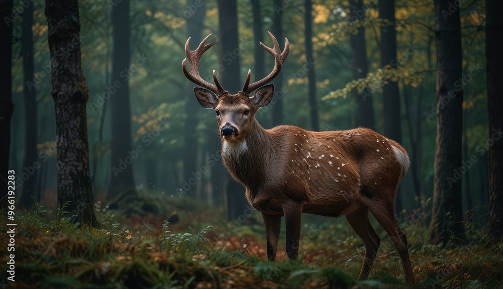 Majestic Deer in Serene Forest