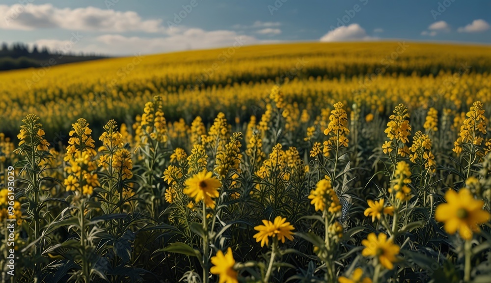 Obraz premium Vibrant Yellow Flower Field