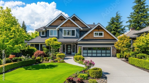Luxurious executive home with landscaped garden in the pacific northwest