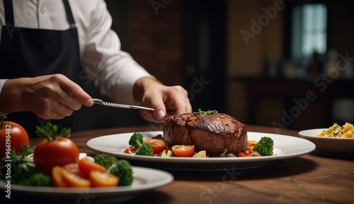 Gourmet Steak Preparation and Plating