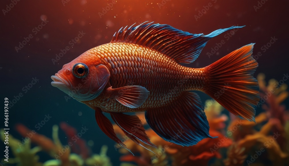 Vibrant Underwater Fish in Coral Reef