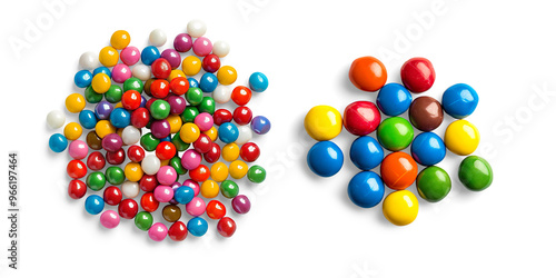 Colorful Assortment of Round Candies isolated on a Transparent Background