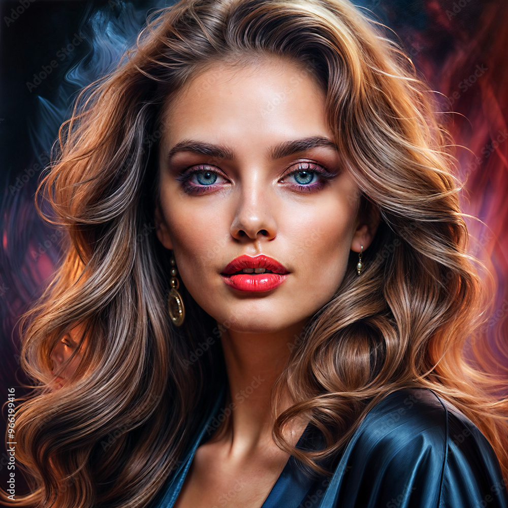 Fototapeta premium A Painting of Timeless Elegance: Flawless Beauty with a Touch of Fashion and Care