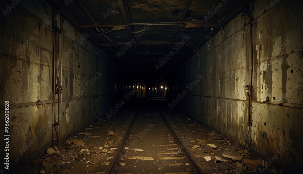 Fototapeta premium Mysterious Abandoned Railway Tunnel