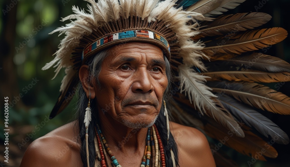 Indigenous Elder in Nature Portrait Indigenous Elder in Nature Portrait