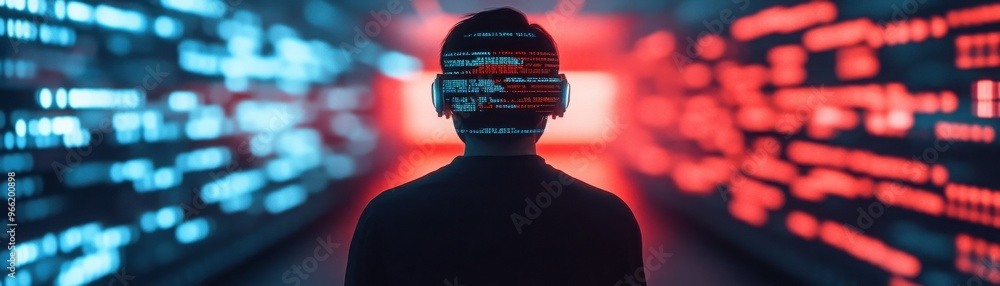 Futuristic depiction of a person surrounded by holographic representations of depression, with hopelessness coded into their aura, and medication appearing as light beams Futuristic depiction of a person surrounded by holographic representations of depression, with hopelessness coded into their aura, and medication appearing as light beams
