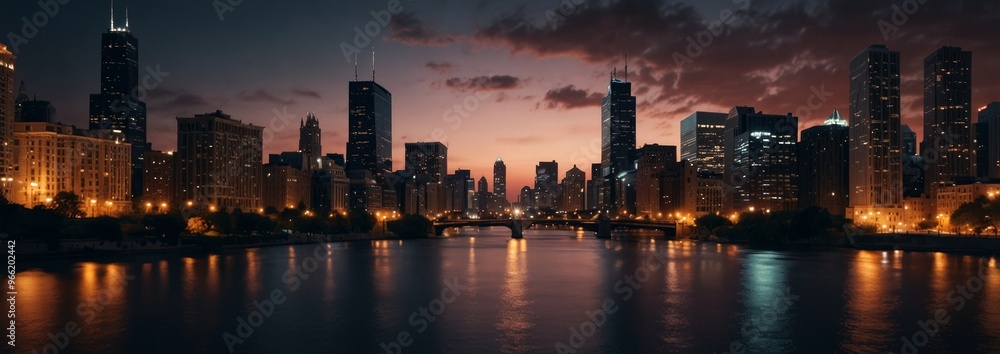 Fototapeta premium City Skyline at Twilight