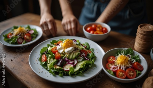 Wallpaper Mural Fresh Garden Salad Preparation Torontodigital.ca