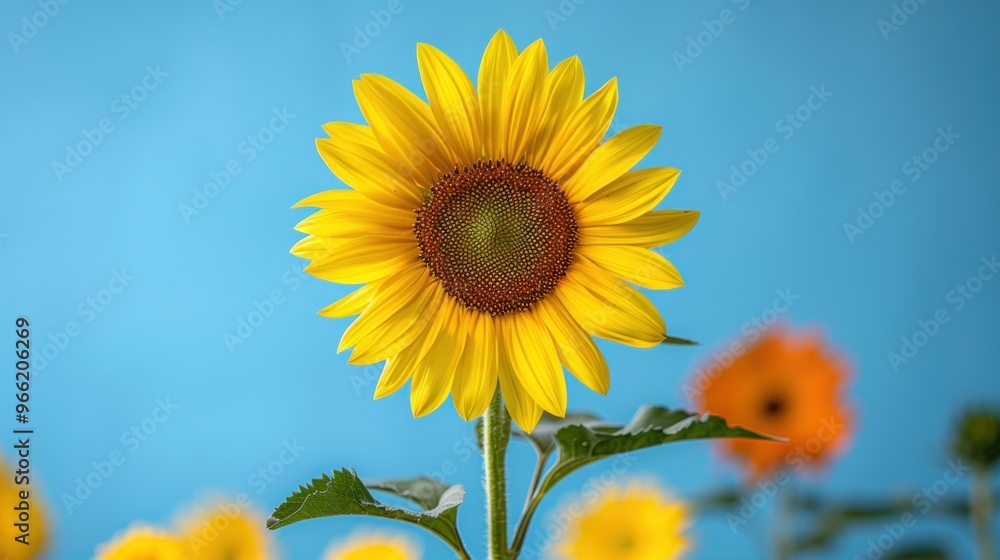 Fototapeta premium Vibrant Sunflower Against a Blue Sky