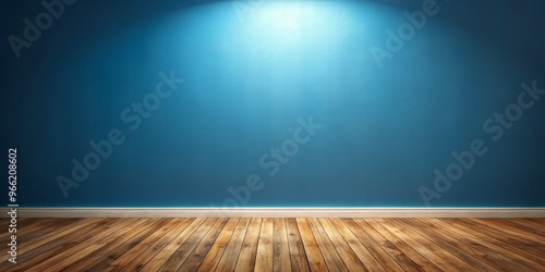 Blue Wall and Wooden Floor,...