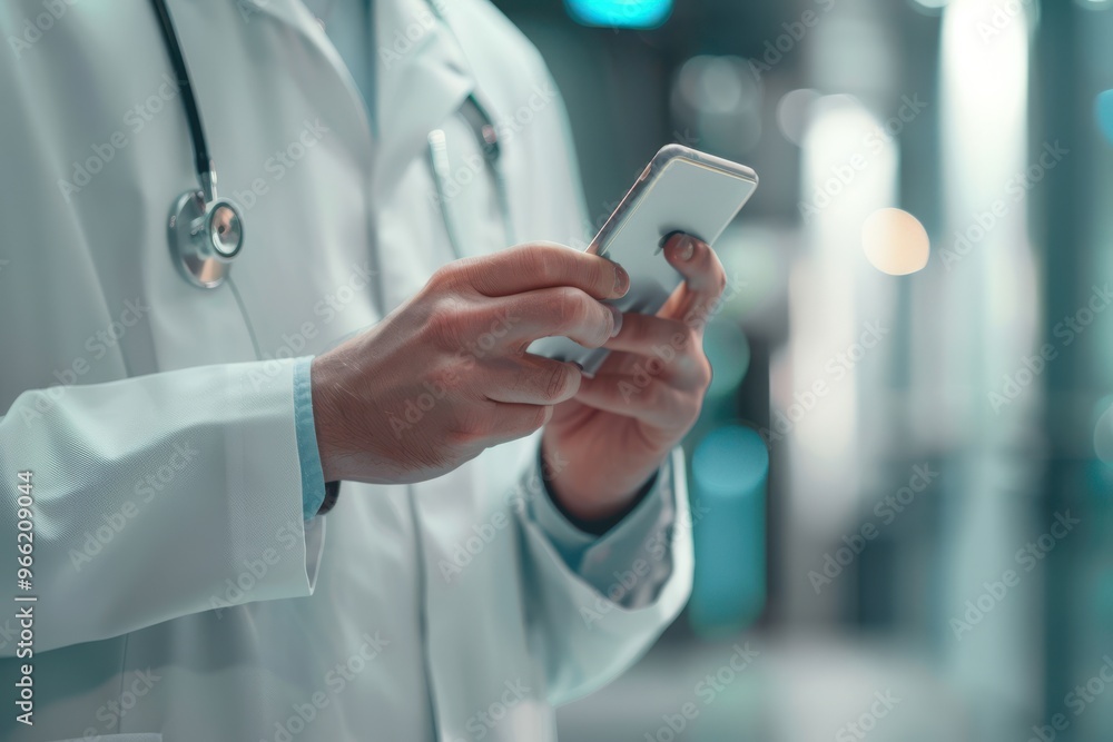It's one way to keep patients informed Closeup shot of an unrecognisable doctor texting on his cellphone It's one way to keep patients informed Closeup shot of an unrecognisable doctor texting on his cellphone