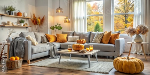 Cozy Autumn Living Room wit...