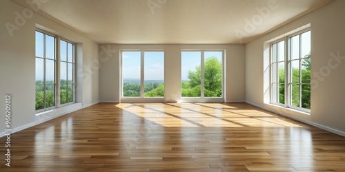 Empty Room with Large Windo...