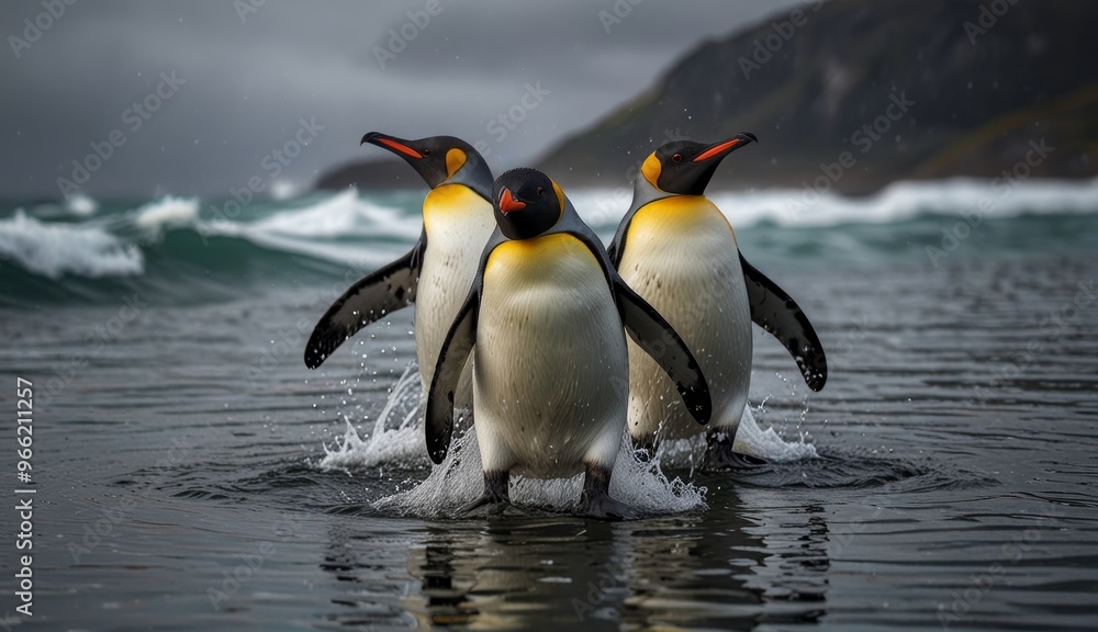 Fototapeta premium Majestic Penguins on the Shoreline