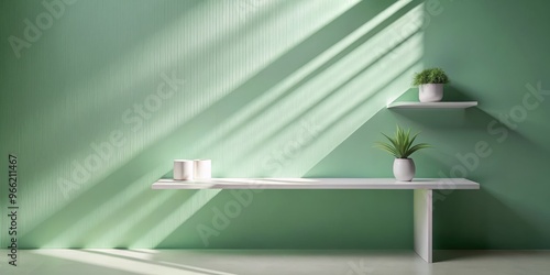 Minimalist Green Wall with ...