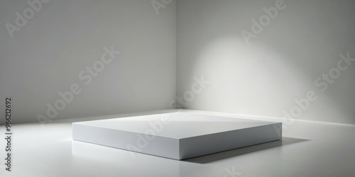 Minimalist White Cube on Pl...