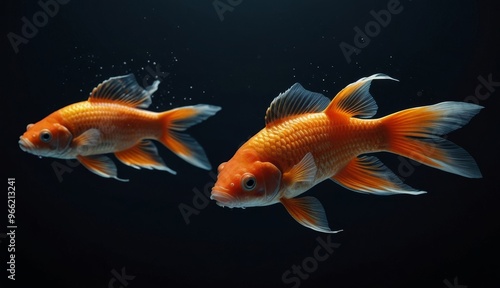 Graceful Goldfish Swimming in Harmony