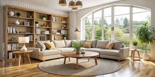 Modern Living Room with Bei...
