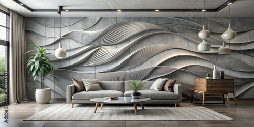 Modern Living Room with Gra...