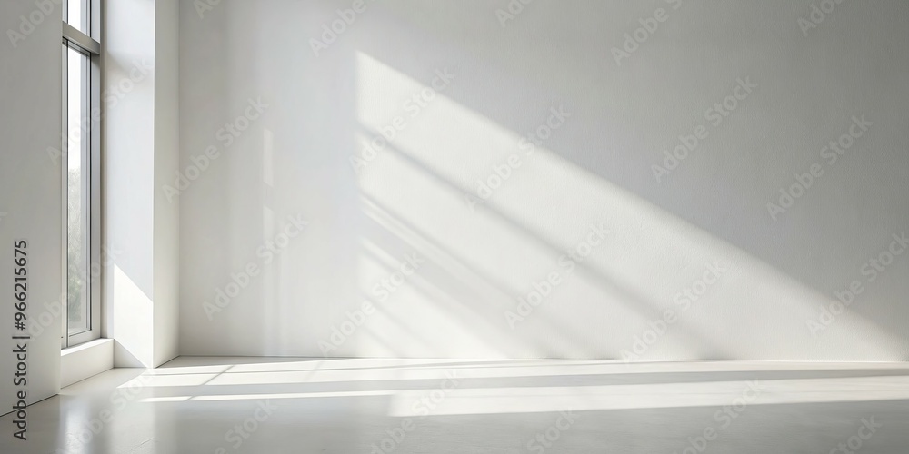 Sunlight Streaming Through Window, Empty White Room, Minimalist Interior, Light and Shadow, Empty Space, Modern Architecture, Home Decor Sunlight Streaming Through Window, Empty White Room, Minimalist Interior, Light and Shadow, Empty Space, Modern Architecture, Home Decor