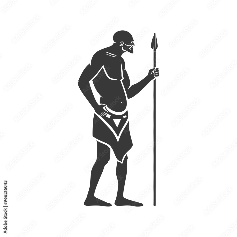 A Silhouette of a Man Holding a Spear A Silhouette of a Man Holding a Spear