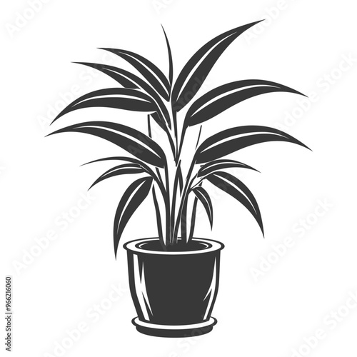 A Silhouette of a Houseplant in a Pot