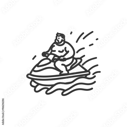 A Man Riding a Jet Ski on Water