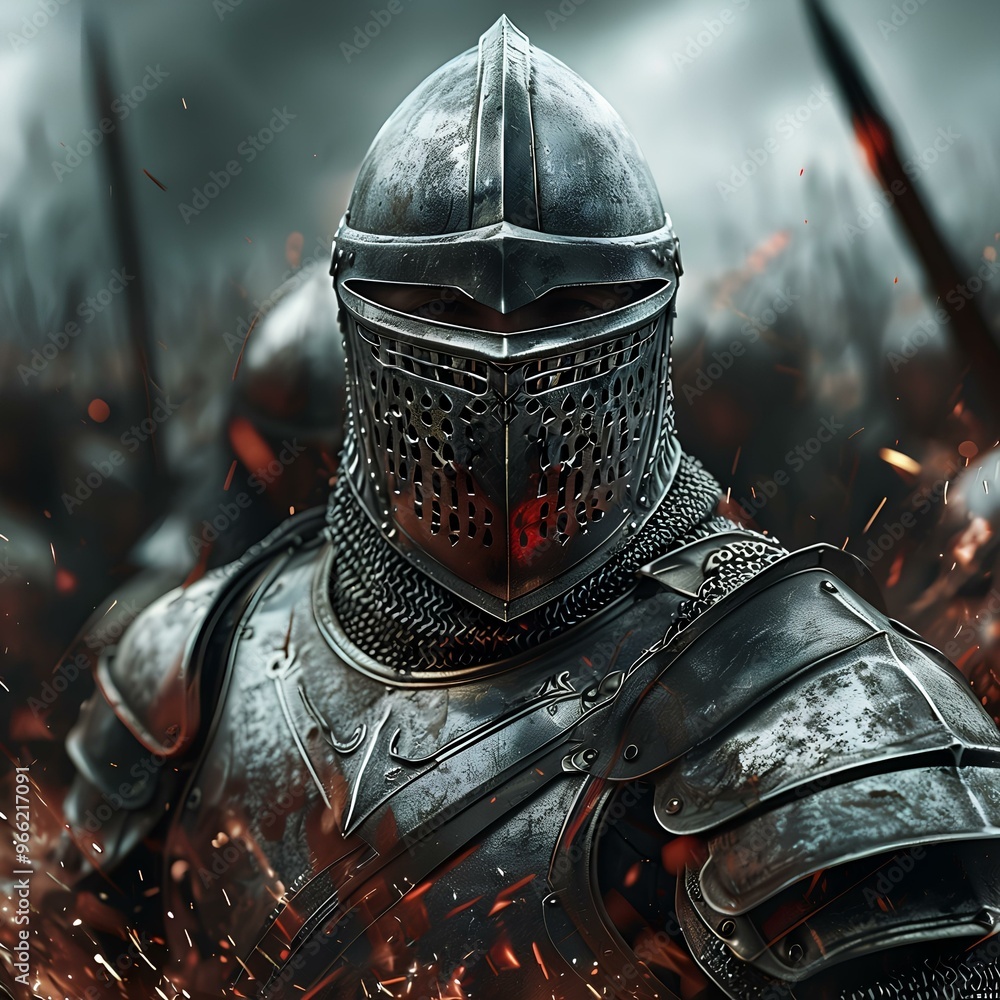 Epic medieval knight wallpaper dark blurred background Epic medieval knight wallpaper dark blurred background