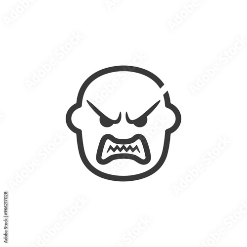 Angry Face Emoji with Frowns and Teeth