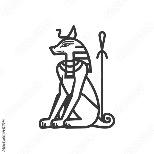 Anubis Egyptian God of the Dead Depicted as a Jackal