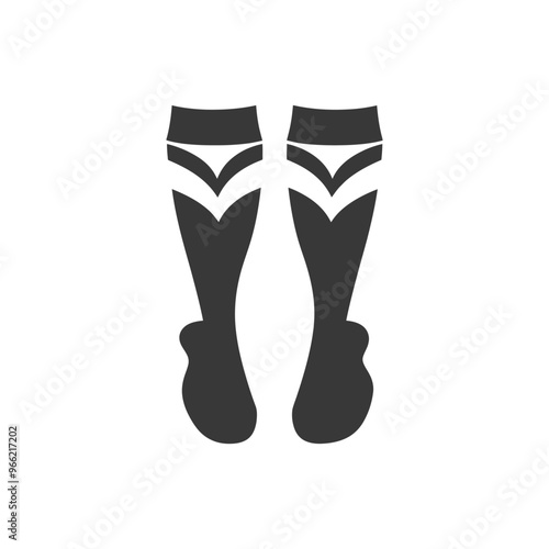 A pair of simple black and white socks with a geometric design