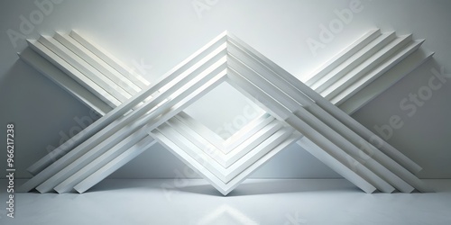 White Geometric Abstract, M...