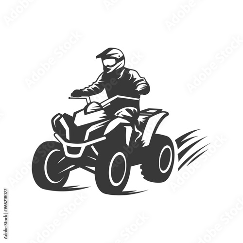 A Rider On An ATV With Speed Lines