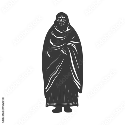 A Silhouetted Man Wearing Traditional Arab Clothing