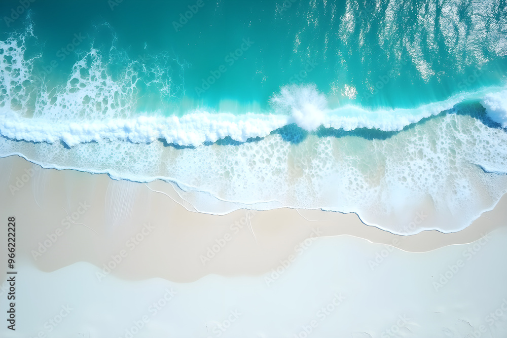 aerial view of sea waves and white sand beach aerial view of sea waves and white sand beach